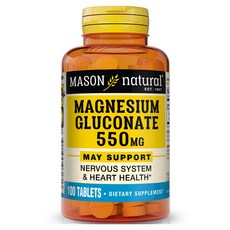 Mason Naturals 葡萄糖酸鎂 550mg 錠劑, 1個, 100錠
