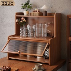 Z3JC 杯架置物架桌面杯子收納架子餐桌檯面茶杯咖啡杯水杯茶具放置架子, 1個, 三層35cm【帶門防塵 升級加厚 】:如圖