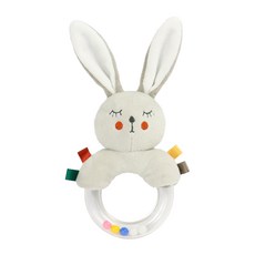 雪倫小舖 咬手指恐龍 小恐龍 恐龍玩具 Q版恐龍 侏羅紀恐龍 恐龍公仔, 兔子款-圓環彩珠搖鈴, 1個