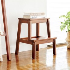 마켓비 TANG 아카시아 원목 접이식 스툴 협탁 인테리어 의자, 브라운, 1개