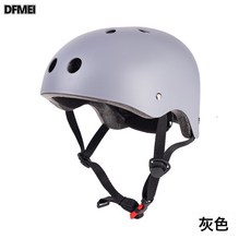 DFMEI 騎行滑板頭盔成人兒童輪滑鞋平衡車頭盔可調漂流安全帽, 1個, 磨砂灰色:L號頭圍57-60CM 成人男女
