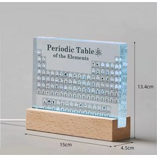 원소주기율표 실물 기호 아크릴 화학 투명 실물원소, 투명 인쇄 영어 컬러조명