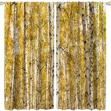 풍경 커튼 거실용 자연 3D 창문 장식 안개가 자욱한 산 2패널, 02 107x160CM-2PC, 04 ZQ-2501041737