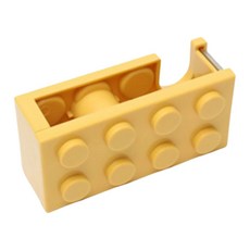 큐티감성 데스크테리어 블럭모양 테이프 컷팅기 디스펜서 사무실용 테이프디스펜서, 1개, 옐로우