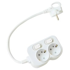 에코파워탭 개별 스위치 절전 멀티탭 2구 EPM-L202 +안전커버, 1개, 40cm