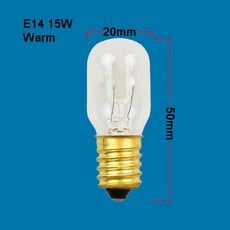 호환 AC 220V E12 E14 7W 10W 15W 25W 텅스텐 램프 전구 장식 소금 Rangehood 냉장고, E14 Cylinder 15W, 1개