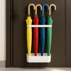 루바픽 강력 접착 무타공 우산꽂이, 화이트, 1개