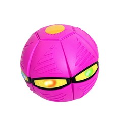 變形飛盤球 戶外運動玩具 兒童拋接球 親子互動遊戲 藍色, 粉色【三燈】, 1個