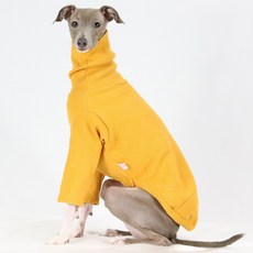 도기스타 아이쥐옷 이탈리안그레이하운드옷 신축짱 골지 기본 티셔츠, 머스타드, 1개