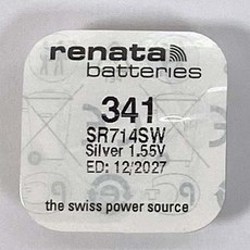 레나타 RENATA 시계배터리 건전지 동전 코인 버튼전지 리듐전지 1.55V SR 건전지, 1개, 341(SR714SW), 1개입