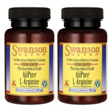 스완슨 울트라 아지퓨어 L-아르기닌 500mg 베지 캡슐, 60정, 2개