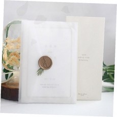 트레이싱지 청첩장 봉투 반투명 종이 엽서 카드 편지 초대장 웨딩 결혼식 감사장 축하카드 문구용품, 상세페이지 참조, 실버스티커