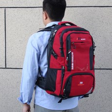 70L超大容量雙肩背包，戶外登山旅行行李包，男女通用款, 8259（50升）紅色