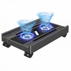 모노파츠 PC 컴퓨터 본체 받침대 데스크탑 거치대 이동식 트레이, 블랙