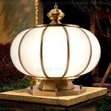 巨匠工廠全銅圓球太陽能圍墻庭院柱頭燈戶外防水接電兩用門柱燈別墅柱子, 吉星高照單個【接電款】,25cm