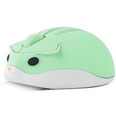 163047 무선 마우스 귀여운 햄스터 마우스 그린 무소음 휴대용 컴팩트 경량 1200DPI USB PC 노트북 컴퓨터 맥북 태블릿 어린이 소녀 소년 남성 여성 학교 사무실, 초록색