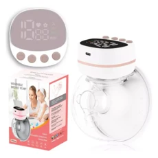 웨어러블 유축기 3가지 모드 9레벨 LCD 디스플레이 메모리 기능 충전식 전기 핸즈프리 유축기, 01 WHITE, 1개