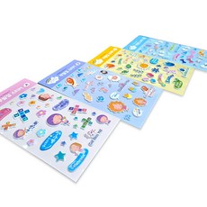 NEW보송보송 부활절 데코스티커 4종세트 계란 달걀 엠보싱 꾸미기스티커 부활절포장용품 6139, 1세트