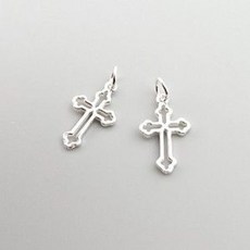 비즈톡 [SVP-25-04]순은펜던트 실버925 크로바십자가M 11x18mm+O링 삼위일체 두께1.3mm