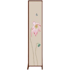 연꽃 병풍 파티션 그림 호텔 인테리어 차단막 돌잔치병풍 4폭, 너비 80센티 덧판 1개, 행장을 갖추다