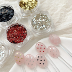 1mm 미니하트 네일 글리터 네일앤드, 1개, 6종