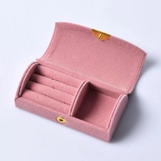 벨벳 함 우아한 보관 진열 케이스 반지 목걸이 휴대용 선물 상자, 1개, 4. pink-1pcs