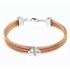 {FUAN} 內湖實體店面 夏利豪 La fleur 經典鋼索四葉草手環04-221-1236-0 S 古銅色