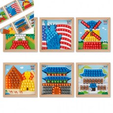 미니플레이콘액자만들기 모자이크5인용 랜드마크 6종 선택1 액자DIY 어린이DIY 미술만들기 액자키트, 1개, 에펠탑