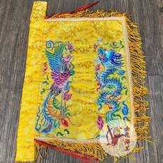 金龍佛具 平繡四角龍鳳令旗 手令 督陣旗, 黃色,1尺3