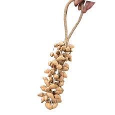 天然夾竹桃果殼手搖鈴, 夾竹桃串鈴(98粒)-草繩把手, 1個