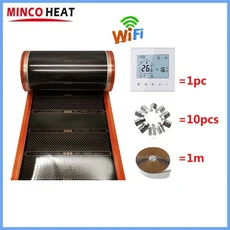 적외선 그래핀 PTC 난방 필름 따뜻한 바닥 매트 키트 에너지 절약 150w/m2 50cm x 30m AC200 ~ 240V 약 45C, China Mainland, 50센치, M4A W WIFI Kits