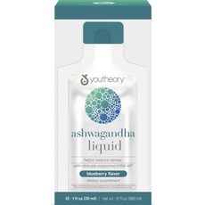 Youtheory 南非醉茄液 藍莓口味 12入, 1個, 360ml, 360ml
