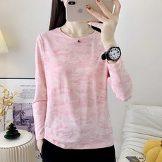 여성 아웃도어 긴팔티셔츠 봄가을 캐주얼 자외선 차단 등산티 상의 여자 여름 얇은 스포츠 속건 긴팔티 SJS