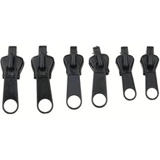 6Pcs 블랙 수정 지퍼 풀러 슬라이더 수리 즉석 키트 세트 탈착식 구조 교체 팩 재봉 옷 재킷 배낭 패스너용