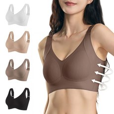 Montheria 노와이어 처진가슴 보정 심리스 스포츠브라 4세트 D12-01