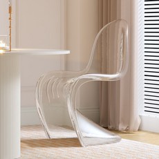 카페 의자 인테리어 체어 디자인 식탁의자 매장 아크릴, 1개, 투명 원색 C