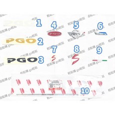 PGO 摩特動力 J BUBU 車身貼紙 車殼貼紙 原廠標誌, 1個, 4.面板紅膠PGO, 面板紅膠PGO