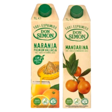 돈시몬 착즙 오렌지 + 만다린 감귤 주스 1L 2종세트
