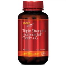 호주 마이크로제닉스 Microgenics Horseradish Garlic + C 트리플 스트렝스 홀스래디쉬 갈릭 + C 캡슐, 3개, 120정