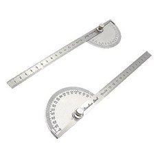180도각도자 각도측정기 180도각도 X 15cm 직선자, 1개, 스틸