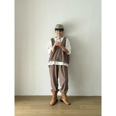 KR Garden 復古細坑條背心休閒縮口運動褲套裝