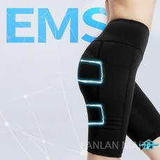 요가 팬츠 EMS 레깅스 힙업 바지 운동복 운동 미세전류 기본 힙 저주파 ems 복근운동, 블랙, L
