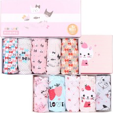 女童蝴蝶結貓+愛心莓果10件入三角內褲