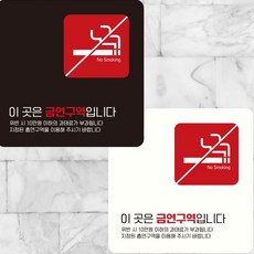 이곳은금연구역입니다11 부착형 안내판 15X15CM 실내표찰, 화이트
