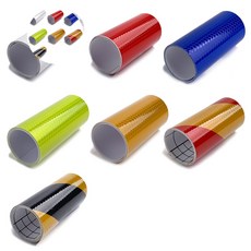 PVC 벌집 반사테이프 100mmX1M 차량용반사스티커, 황적사선