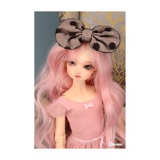 돌모아 구체관절인형 커다란 리본 장식의 집게핀 MSD & SD - SBRL 108 HairPin (Pink), Pink, 1개