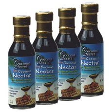 코코넛시크릿 로우 코코넛 넥타 로우 글리세믹 스위트너 글루텐 프리 비건, 355ml, 4개