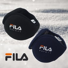 FILA 세이프티 1+1 방한 길이조절 귀마개, 블랙+블랙, 1세트