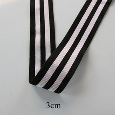 스트라이프 탄성 밴드 웨빙 속옷 바지 고무 리본 테이프 의류 재봉, 9. WhiteBlack-B-30mm / B. 1..., 1개