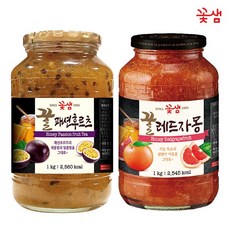 꽃샘 꿀 패션후르츠차 1KG +꿀레드자몽 1KG (과일에이드), 1개, 1개